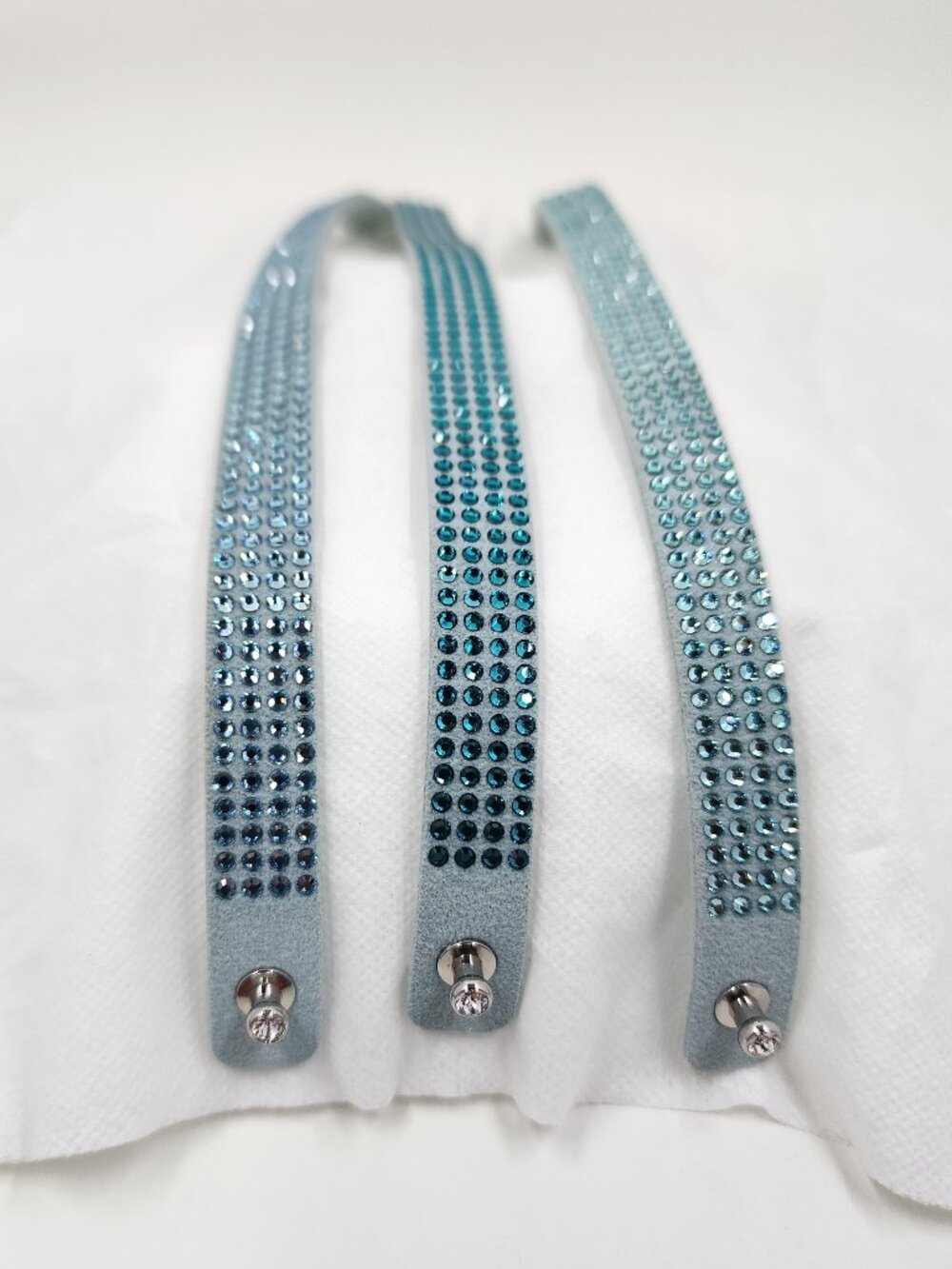 Touchstone Crystal Tri-Wrap Bracelet Aqua